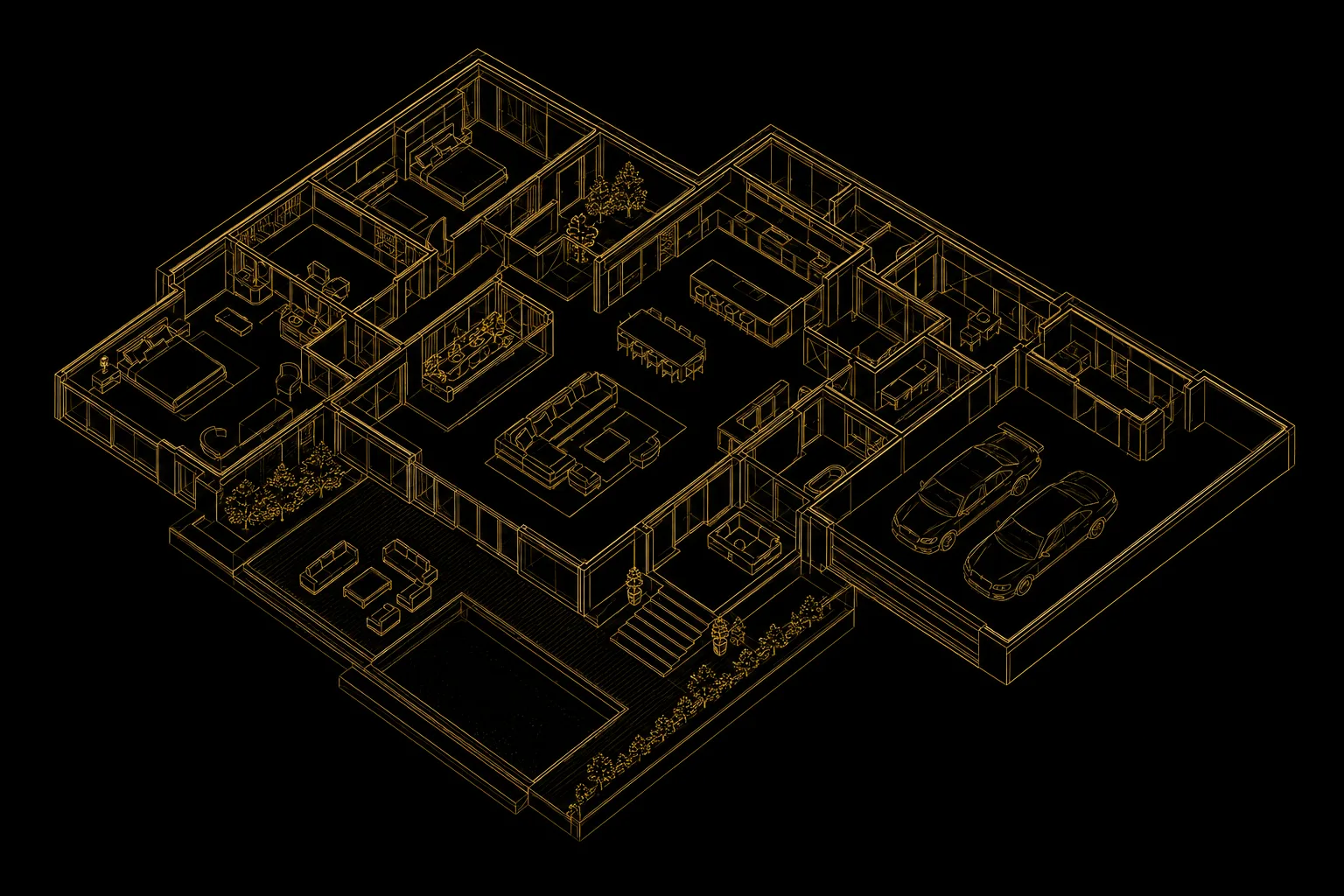 Blueprint of a property with its systems marked